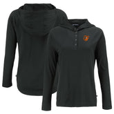 Baltimore Orioles Cutter & Buck Women's Coastline Epic Comfort Eco Recycled Hoodie Raglan Long Sleeve T-Shirt - Black Hoodies