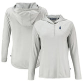 Chicago Cubs Cutter & Buck Women's Cooperstown Coastline Epic Comfort Eco Recycled Hoodie Raglan Long Sleeve T-Shirt - Gray Hoodies