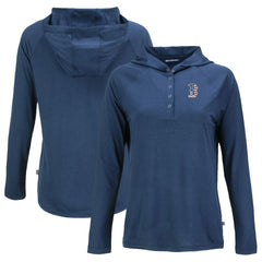 Boston Red Sox Cutter & Buck Women's Stars And Stripes Coastline Epic Comfort Eco Recycled Hoodie Raglan Long Sleeve T-Shirt - Navy Hoodies