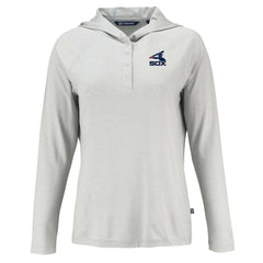 Chicago White Sox Cutter & Buck Women's Cooperstown Collection Coastline Epic Comfort Eco Recycled Hoodie Raglan Long Sleeve T-Shirt - Gray Hoodies