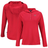 Cincinnati Reds Cutter & Buck Women's Stars And Stripes Coastline Epic Comfort Eco Recycled Hoodie Raglan Long Sleeve T-Shirt - Red Hoodies