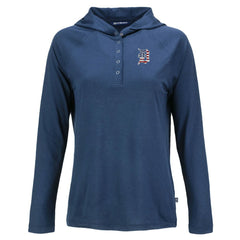 Detroit Tigers Cutter & Buck Women's Stars And Stripes Coastline Epic Comfort Eco Recycled Hoodie Raglan Long Sleeve T-Shirt - Navy Hoodies