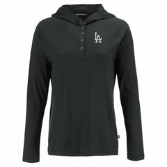 Los Angeles Dodgers Cutter & Buck Women's Coastline Epic Comfort Eco Recycled Hoodie Raglan Long Sleeve T-Shirt - Black Hoodies