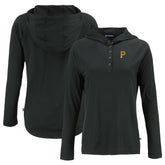 Pittsburgh Pirates Cutter & Buck Women's Coastline Epic Comfort Eco Recycled Hoodie Raglan Long Sleeve T-Shirt - Black Hoodies