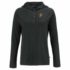 Pittsburgh Pirates Cutter & Buck Women's Coastline Epic Comfort Eco Recycled Hoodie Raglan Long Sleeve T-Shirt - Black Hoodies