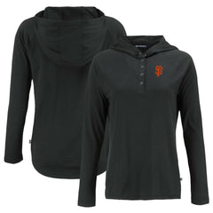 San Francisco Giants Cutter & Buck Women's Coastline Epic Comfort Eco Recycled Hoodie Raglan Long Sleeve T-Shirt - Black Hoodies