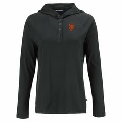 San Francisco Giants Cutter & Buck Women's Coastline Epic Comfort Eco Recycled Hoodie Raglan Long Sleeve T-Shirt - Black Hoodies
