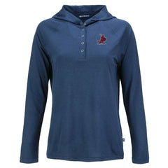 St. Louis Cardinals Cutter & Buck Women's Cooperstown Collection Coastline Epic Comfort Eco Recycled Hoodie Raglan Long Sleeve T-Shirt - Navy Hoodies