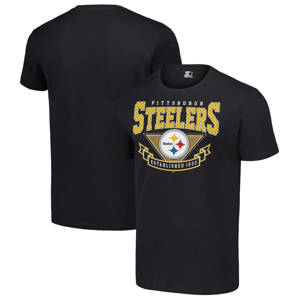 Pittsburgh Steelers Starter 80s Inspired Team Logo T-Shirt - Black T-shirts