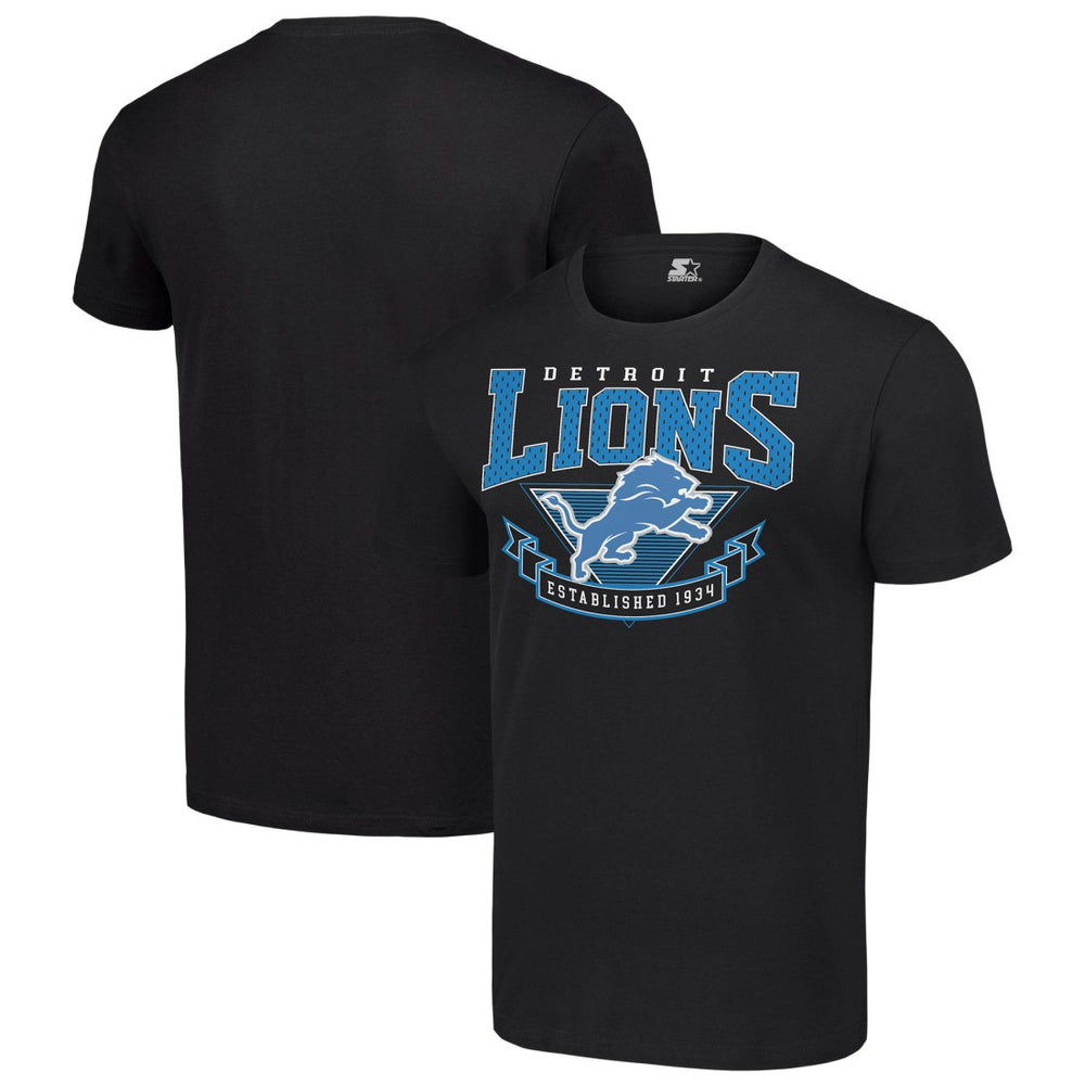Detroit Lions Starter 80s Inspired Team Logo T-Shirt - Black T-shirts