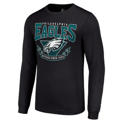 Philadelphia Eagles Starter '80s Inspired Team Logo Long Sleeve T-Shirt - Black T-shirts