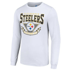 Pittsburgh Steelers Starter '80s Inspired Team Logo Long Sleeve T-Shirt - White T-shirts