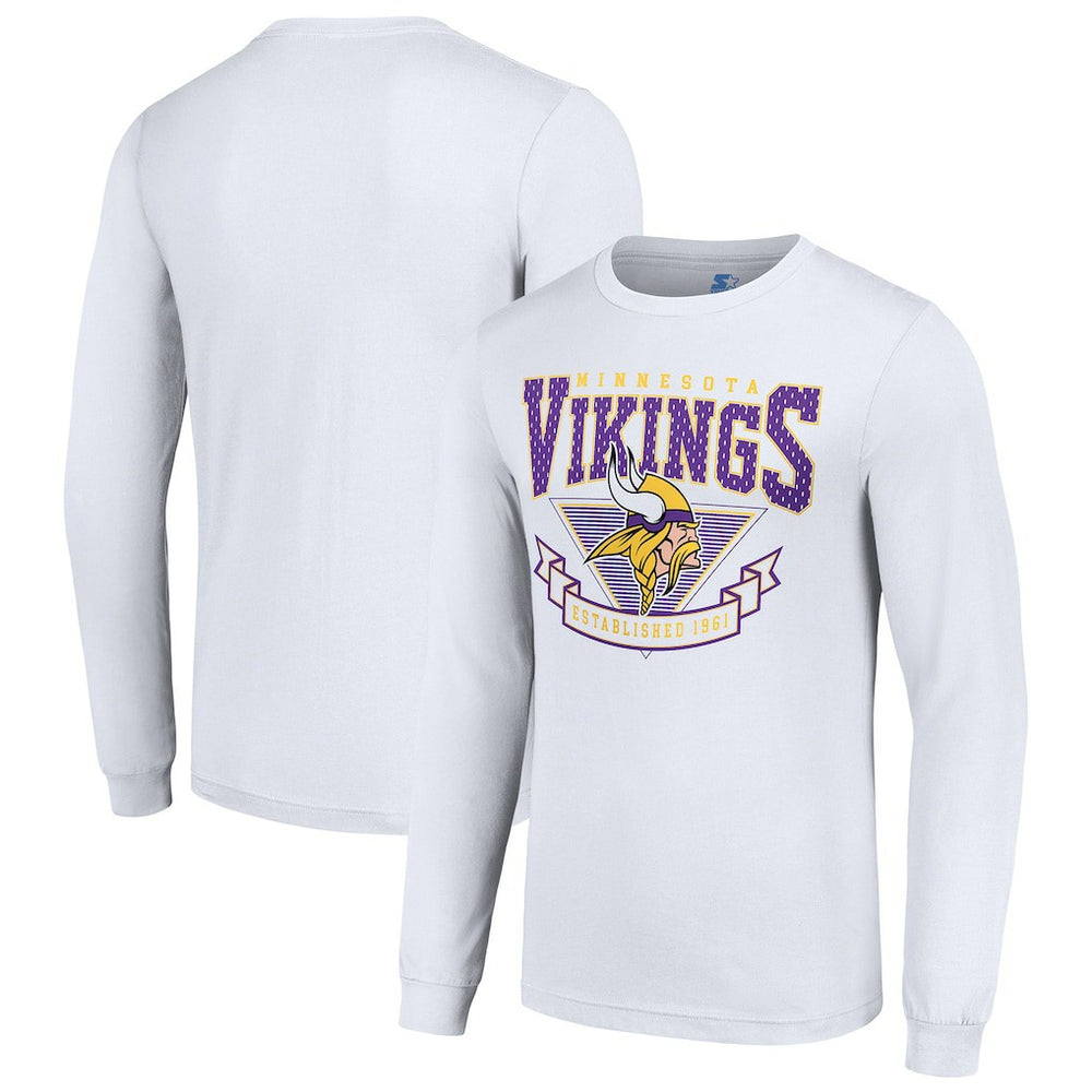 Minnesota Vikings Starter '80s Inspired Team Logo Long Sleeve T-Shirt - White T-shirts