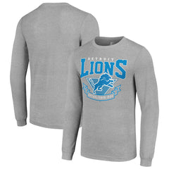 Detroit Lions Starter '80s Inspired Team Logo Long Sleeve T-Shirt - Heather Gray T-shirts