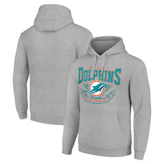 Miami Dolphins Starter ‘80s Inspired Pullover Hoodie - Heather Gray Hoodies