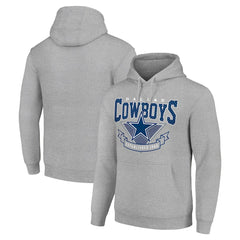 Dallas Cowboys Starter ‘80s Inspired Pullover Hoodie - Heather Gray Hoodies