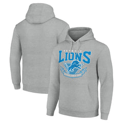 Detroit Lions Starter ‘80s Inspired Pullover Hoodie - Heather Gray Hoodies