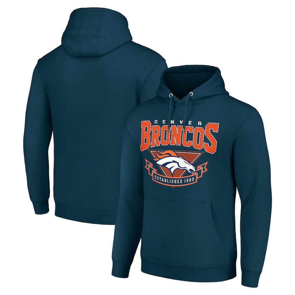 Denver Broncos Starter ‘80s Inspired Pullover Hoodie - Navy Hoodies