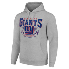 New York Giants Starter ‘80s Inspired Pullover Hoodie - Heather Gray Hoodies