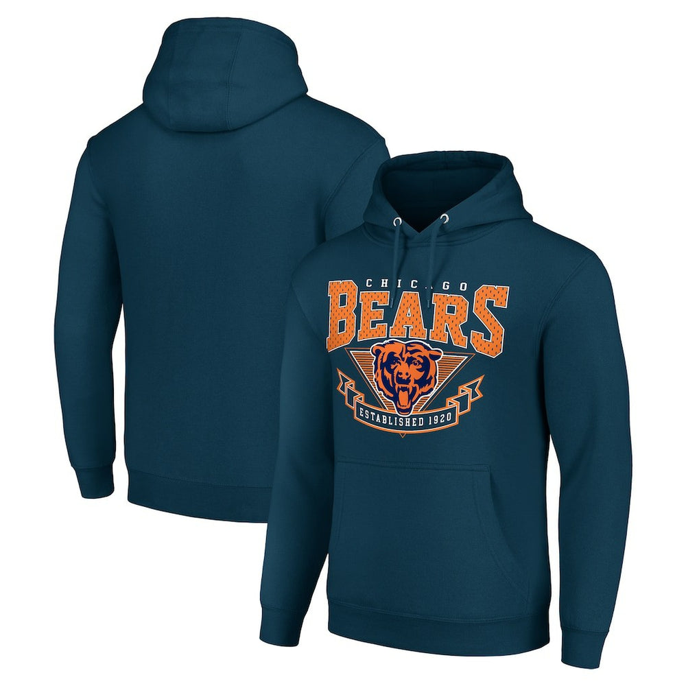 Chicago Bears Starter ‘80s Inspired Pullover Hoodie - Navy Hoodies