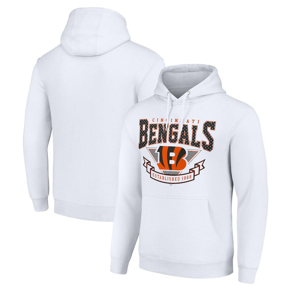 Cincinnati Bengals Starter ‘80s Inspired Pullover Hoodie - White Hoodies