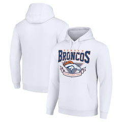Denver Broncos Starter ‘80s Inspired Pullover Hoodie - White Hoodies