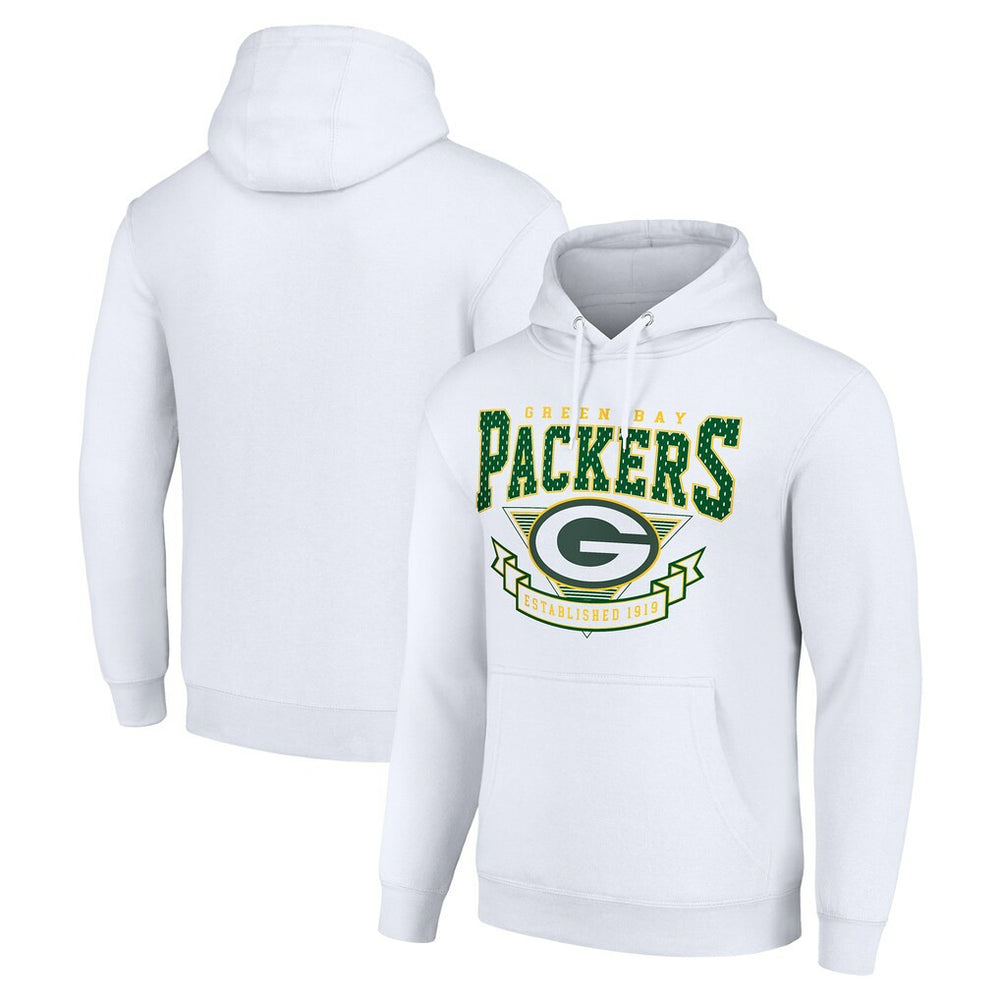 Green Bay Packers Starter ‘80s Inspired Pullover Hoodie - White Hoodies