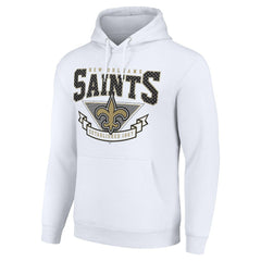 New Orleans Saints Starter ‘80s Inspired Pullover Hoodie - White Hoodies