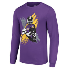 Minnesota Vikings Starter Player X Logo Graphic Long Sleeve T-Shirt - Purple T-shirts