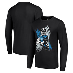 Detroit Lions Starter Player X Logo Graphic Long Sleeve T-Shirt - Black T-shirts
