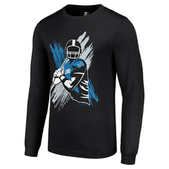Detroit Lions Starter Player X Logo Graphic Long Sleeve T-Shirt - Black T-shirts