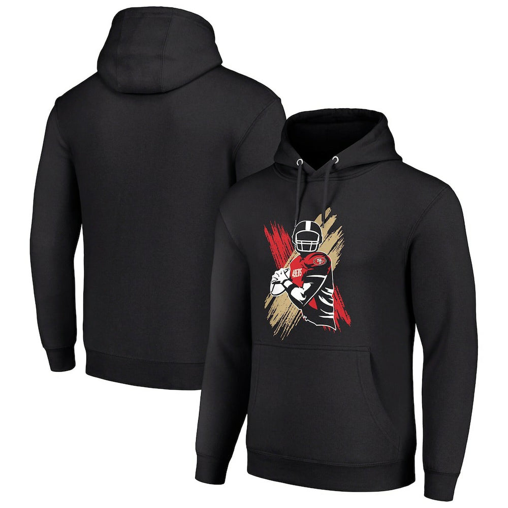 San Francisco 49ers Starter Player X Fleece Pullover Hoodie - Black Hoodies