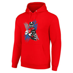 Buffalo Bills Starter Player X Fleece Pullover Hoodie - Red Hoodies