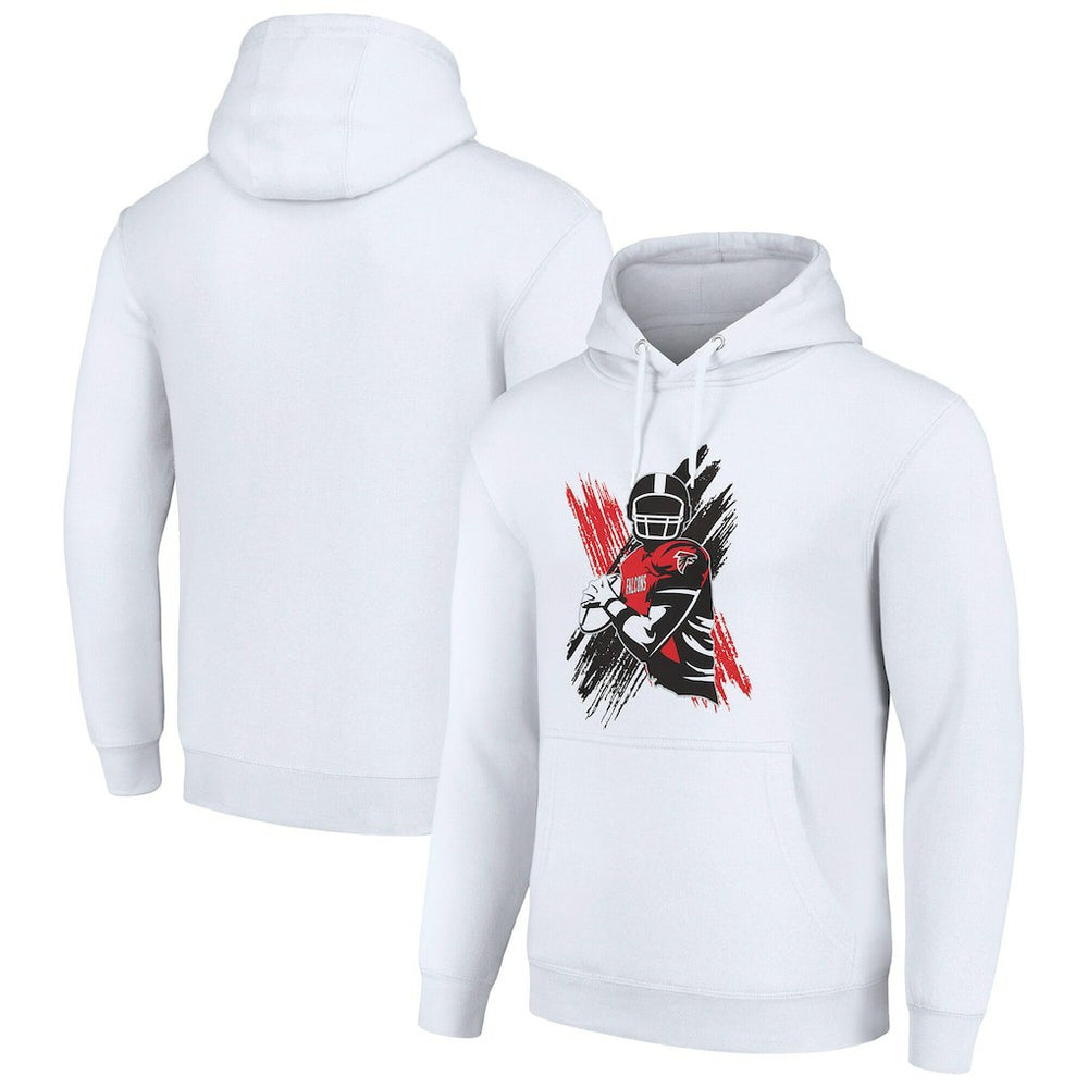Atlanta Falcons Starter Player X Fleece Pullover Hoodie - White Hoodies