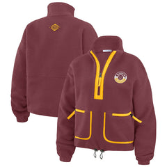 Washington Commanders WEAR by Erin Andrews Women's Polar Fleece Half-Zip Jacket - Burgundy Jackets