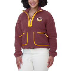 Washington Commanders WEAR by Erin Andrews Women's Polar Fleece Half-Zip Jacket - Burgundy Jackets