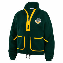 Green Bay Packers WEAR by Erin Andrews Women's Polar Fleece Half-Zip Jacket - Green Jackets