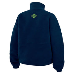 Seattle Seahawks WEAR by Erin Andrews Women's Polar Fleece Half-Zip Jacket - College Navy Jackets