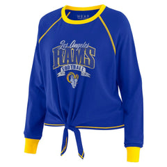 Los Angeles Rams WEAR by Erin Andrews Women's Tie-Front Long Sleeve Top - Royal/Gold Tops