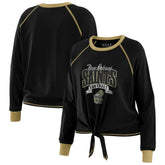 New Orleans Saints WEAR by Erin Andrews Women's Tie-Front Long Sleeve Top - Black/Gold Tops