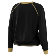 New Orleans Saints WEAR by Erin Andrews Women's Tie-Front Long Sleeve Top - Black/Gold Tops
