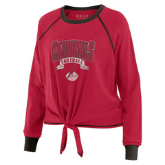 Arizona Cardinals WEAR by Erin Andrews Women's Tie-Front Long Sleeve Top - Cardinal/Black Tops