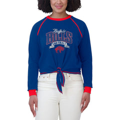 Buffalo Bills WEAR by Erin Andrews Women's Tie-Front Long Sleeve Top - Royal/Red Tops
