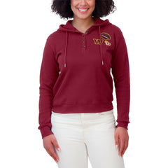 Washington Commanders WEAR by Erin Andrews Women's Waffle Hoodie Pullover Top - Burgundy Hoodies