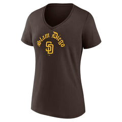San Diego Padres Fanatics Women's Local V-Neck T-Shirt - Brown T-shirts