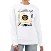 Denver Nuggets G-III 4Her by Carl Banks Women's Collage Team Graphic Fleece Pullover Sweatshirt White