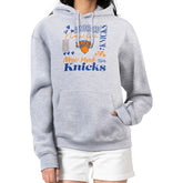 New York Knicks G-III 4Her by Carl Banks Women's Team Collage Graphic Fleece Pullover Hoodie Heather Gray