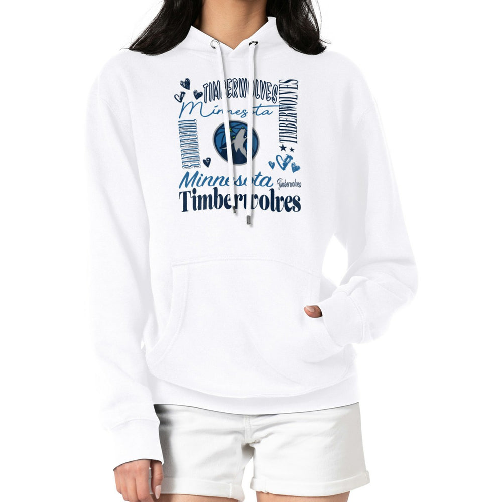 Minnesota Timberwolves G-III 4Her by Carl Banks Women's Team Collage Graphic Fleece Pullover Hoodie White outlet