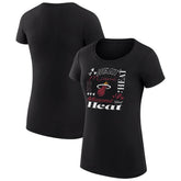 Miami Heat G-III 4Her by Carl Banks Women's Super-Slim Fit Lightweight Team Name Collage Graphic T-Shirt Black outlet