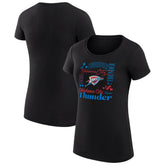 Oklahoma City Thunder G-III 4Her by Carl Banks Women's Super-Slim Fit Lightweight Team Name Collage Graphic T-Shirt Black